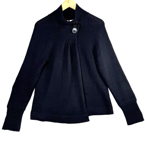 Like Love Cardigan Sweater Womens Large Black Rabbit Hair Lamb Wool Blend Cozy - Picture 1 of 12